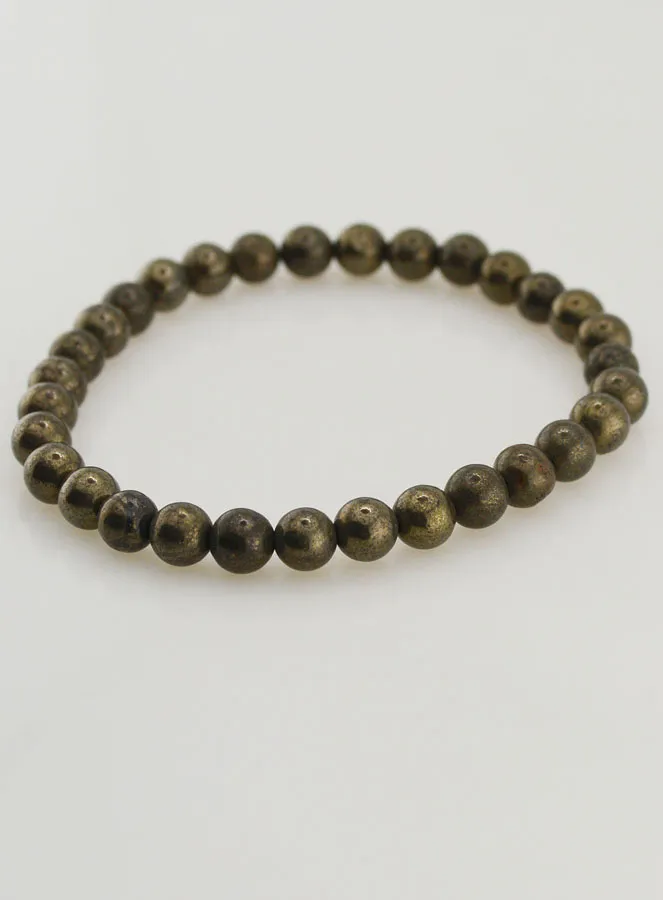 Natuurlijke Pyriet Armband - 6mm (pic 4)