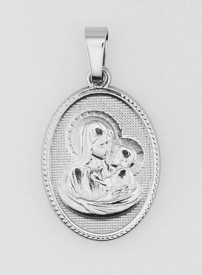 Maagd en Kind Roestvrijstalen Medaille - 21mm (pic 3)