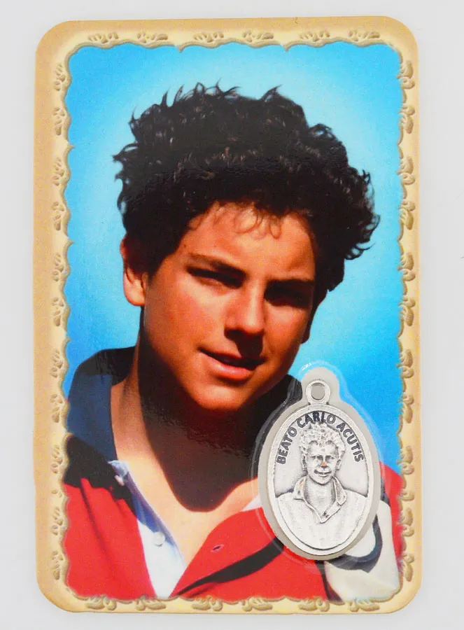 Gebedskaart & medaille - Gezegende Carlo Acutis (pic 1)