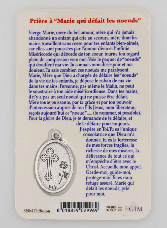 Gebedskaart & medaille - Maria die knopen losmaakt (pic 2)