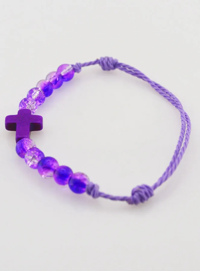Religieuze Armband Tientje - Paars (pic 2)