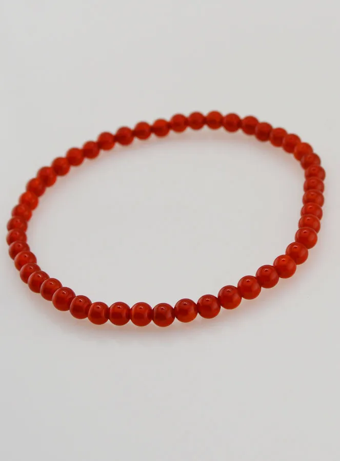 Edelsteen Armband van Rode Agaat - 4mm (pic 4)