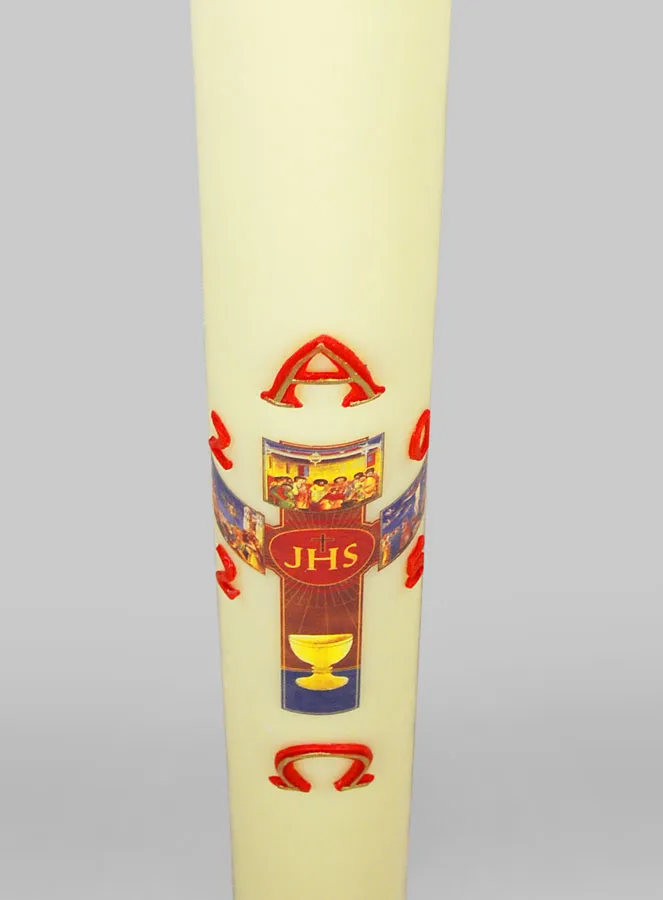 Grote Paaskaars met Kruis Icoon van Christus - 88cm (pic 4)