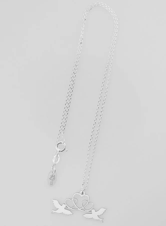 Religieus Collier Duiven en Harten - 925 Zilver (pic 2)