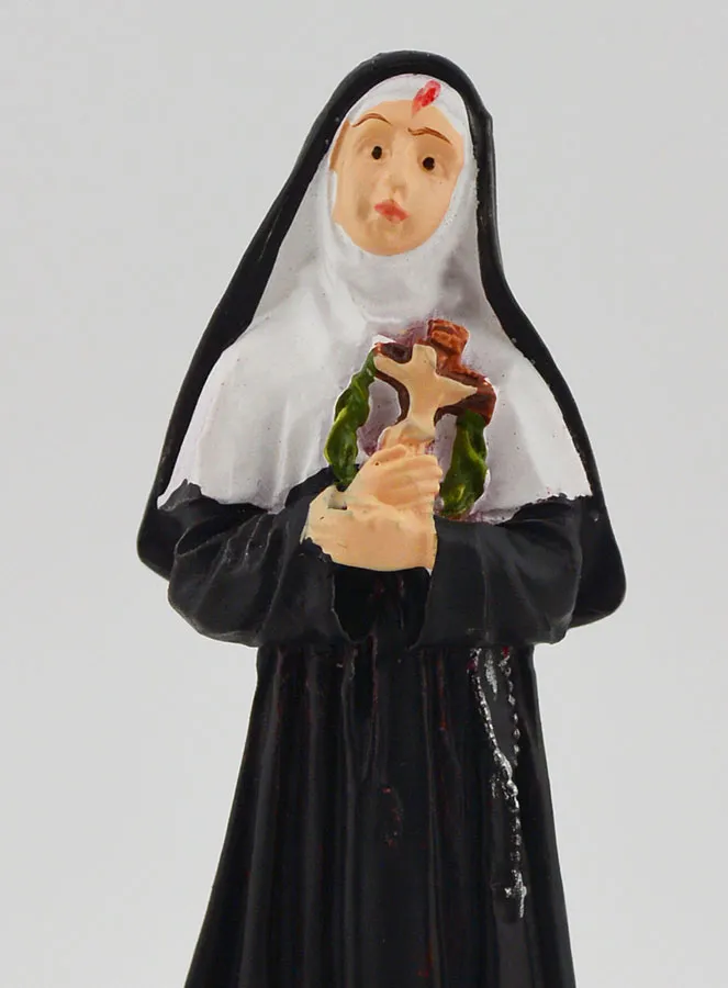 Religieus Beeldje van Heilige Rita met Rozen - 7cm (pic 3)