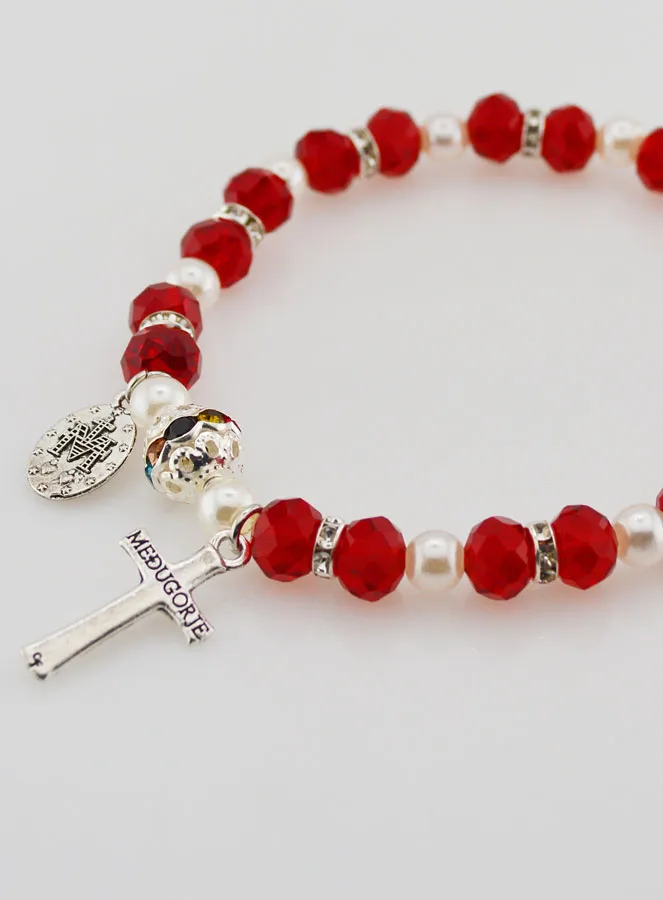 Religieuze Armband Maria Wonderdadige - Rood (pic 4)