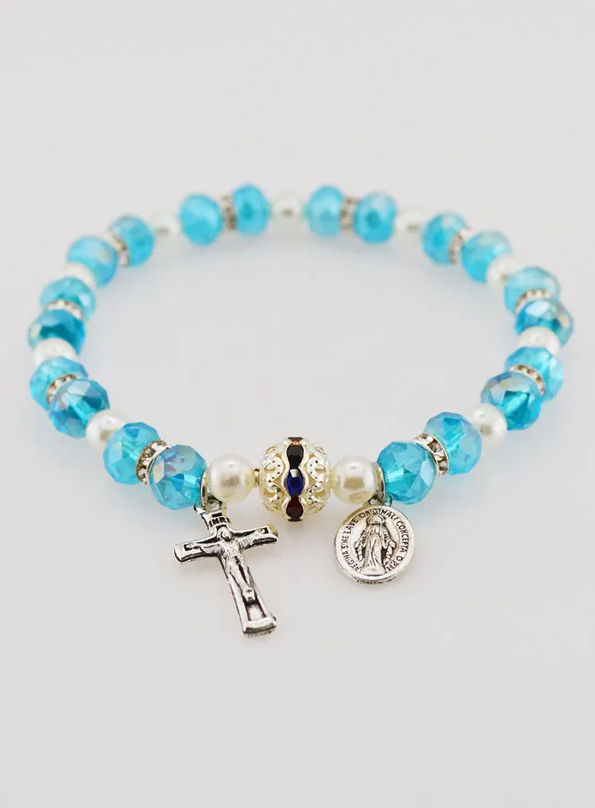 Religieuze Armband Maria Wonderdadige - Licht Blauw (pic 2)