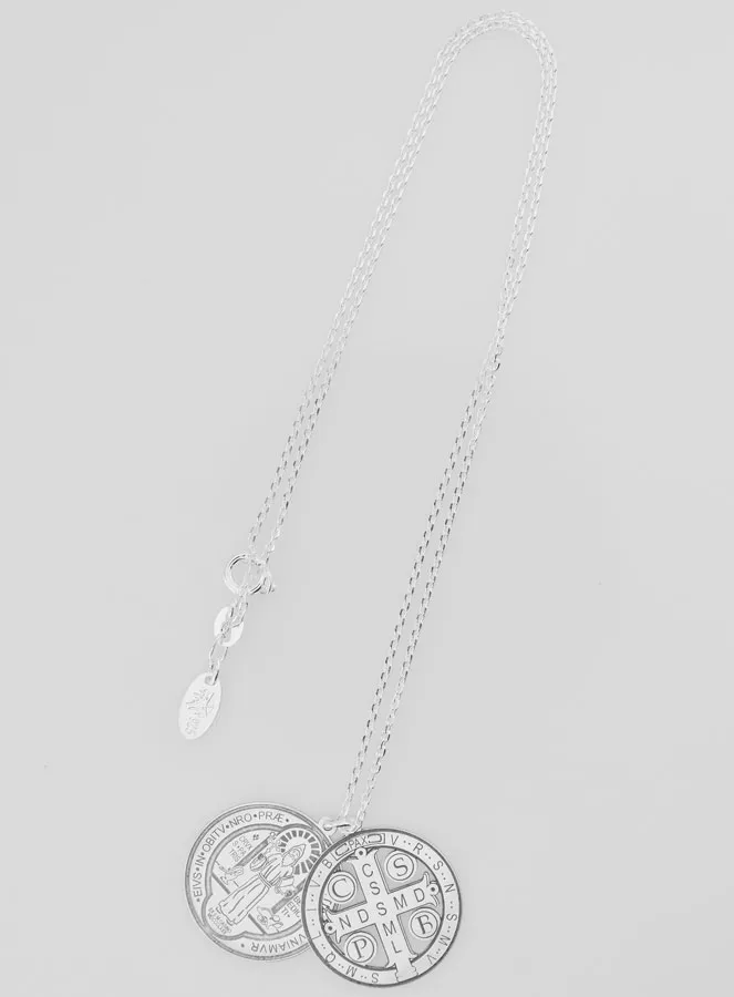 Zilveren Religieus Collier Heilige Benedictus 20mm (pic 2)