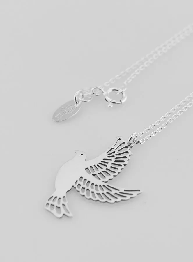 Religieus Collier Duif Opengewerkt - 925 Zilver (pic 3)
