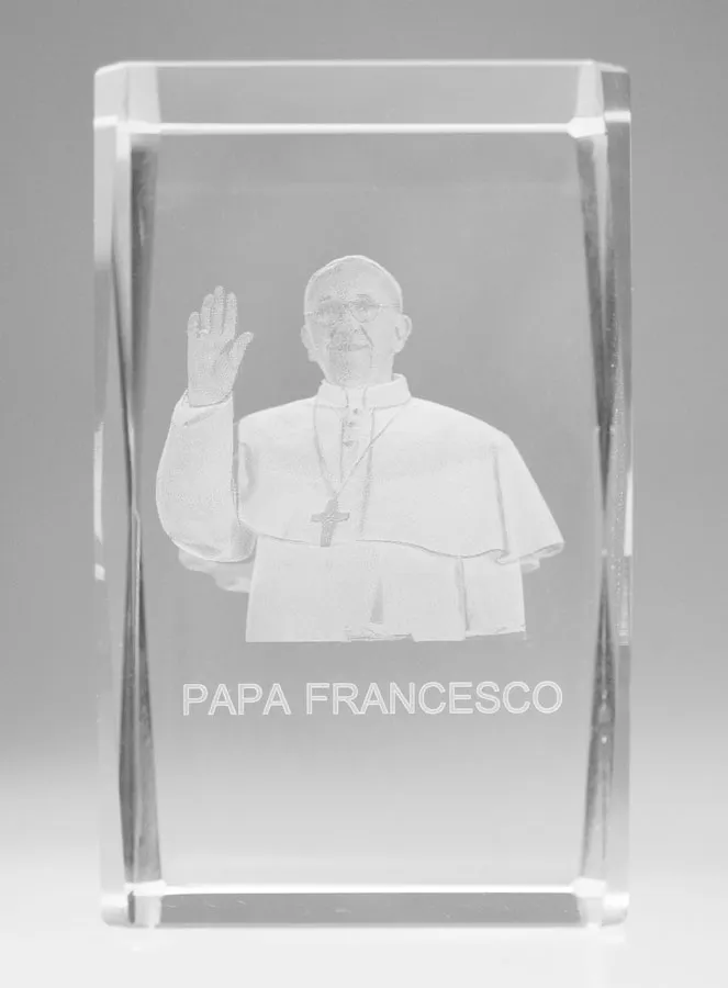 Kristal Blok met Paus Franciscus Laser Gravure (pic 1)