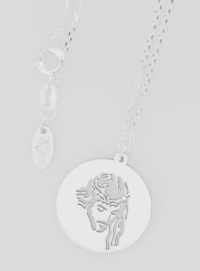 Religieus Zilveren Collier - Jezus Christus 20mm (pic 4)