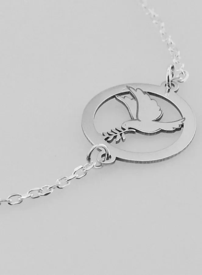 Massief Zilveren Armband - Duif en Tak (pic 3)
