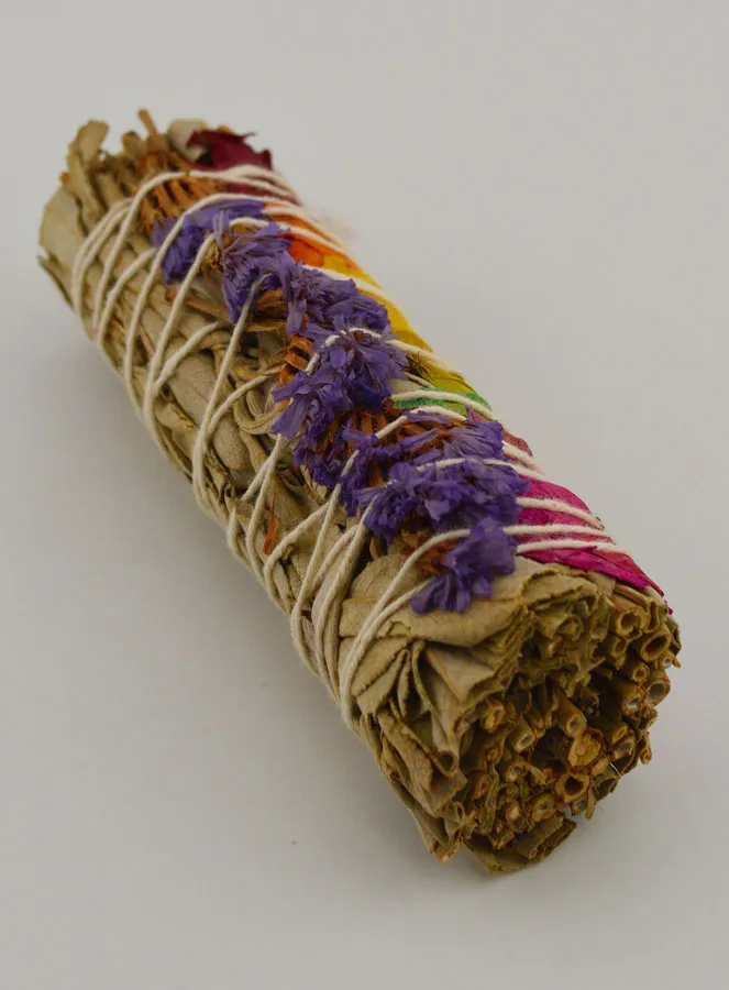 Witte Salie en Bonte Rozenblaadjes - Smudge Stick 30g (pic 2)