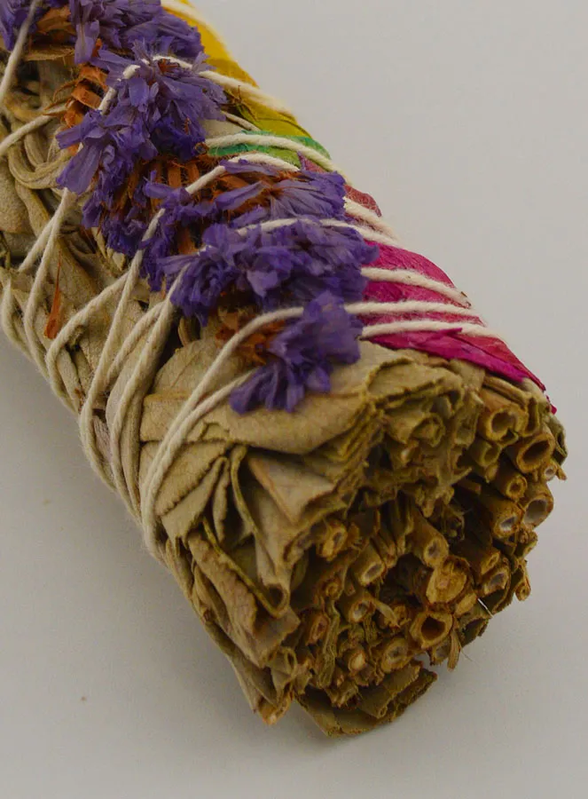 Witte Salie en Bonte Rozenblaadjes - Smudge Stick 30g (pic 4)
