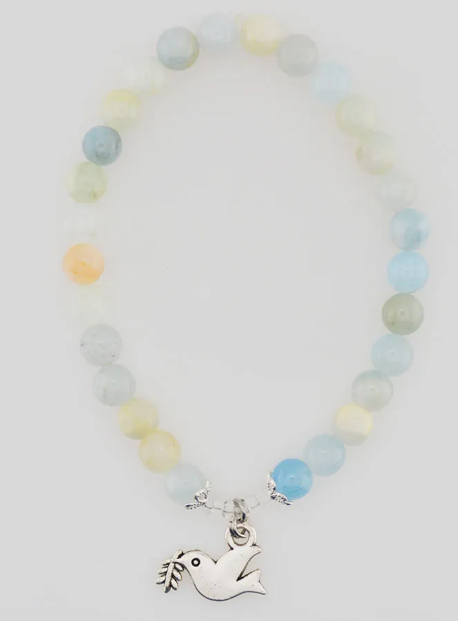 Armband Vormsel van Aquamarijn Edelstenen en Heilige Geest (pic 1)