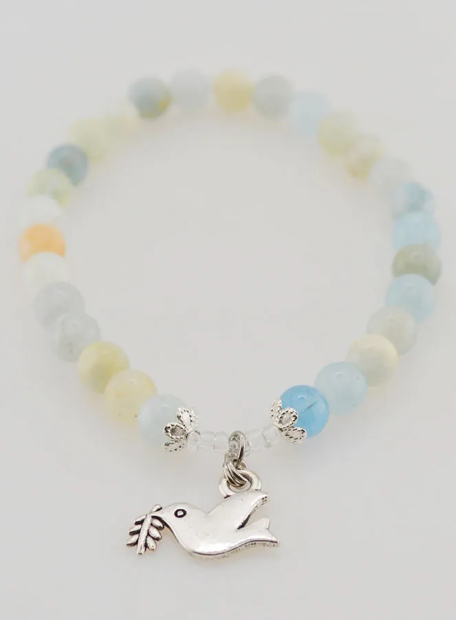Armband Vormsel van Aquamarijn Edelstenen en Heilige Geest (pic 2)
