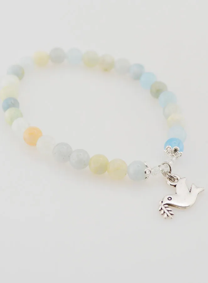Armband Vormsel van Aquamarijn Edelstenen en Heilige Geest (pic 3)