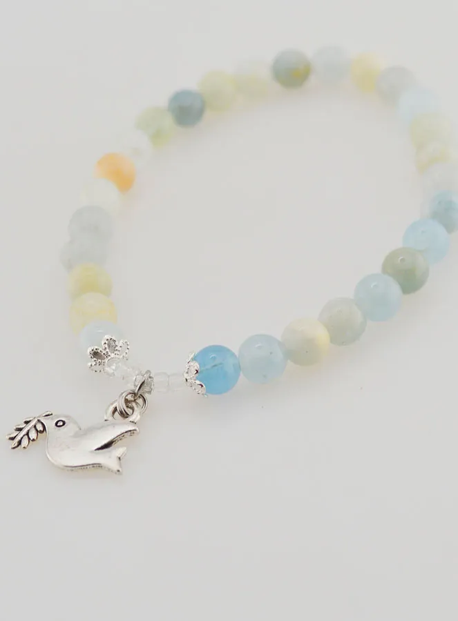 Armband Vormsel van Aquamarijn Edelstenen en Heilige Geest (pic 4)