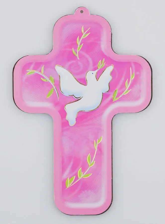 Kruis Vormsel - Duif van de Heilige Geest - Roze (pic 1)