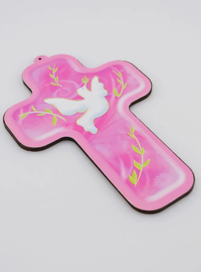 Kruis Vormsel - Duif van de Heilige Geest - Roze (pic 3)
