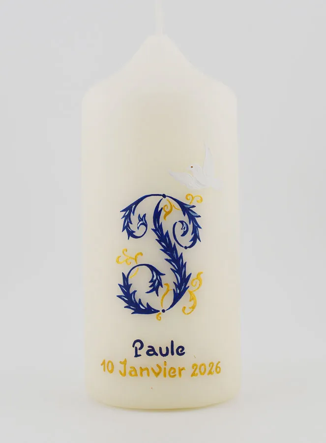 Kaars Herinnering aan het Vormsel Heilige Geest - Blauw (pic 1)