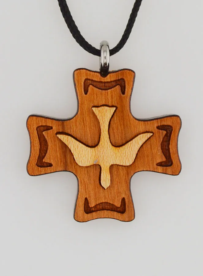 Houten Vormsel Kruisje - Hanger van de Heilige Geest (pic 1)