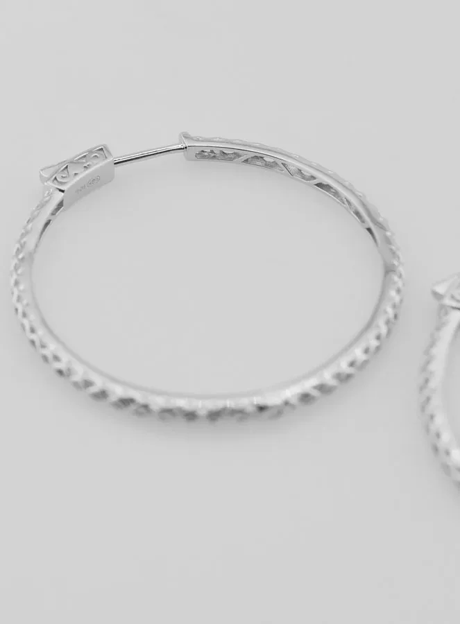 Opengewerkte Creool Oorbellen 40mm - Gerhodineerd 925 Zilver (pic 4)