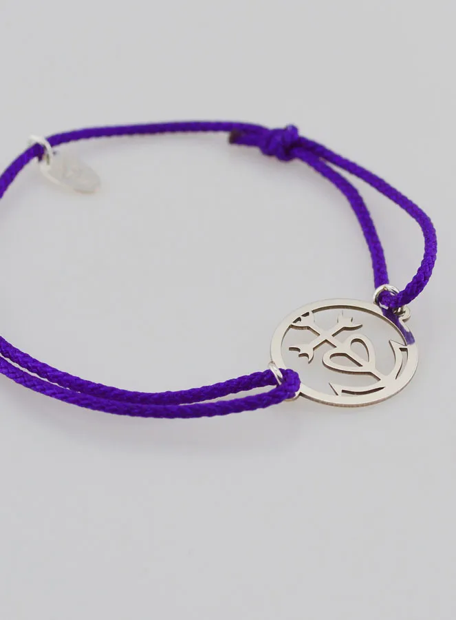 Armband Zilver en Touw - Kruis van Camargue (pic 3)