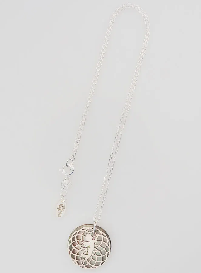 Religieus Collier Engel - Zilver en Zwart Parelmoer (pic 3)