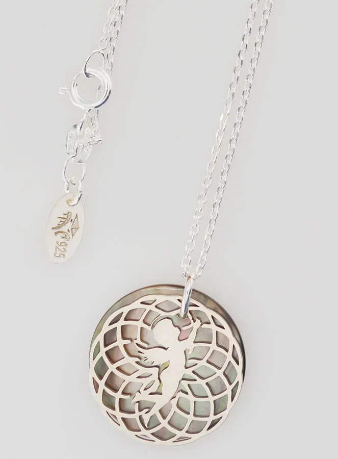 Religieus Collier Engel - Zilver en Zwart Parelmoer (pic 4)
