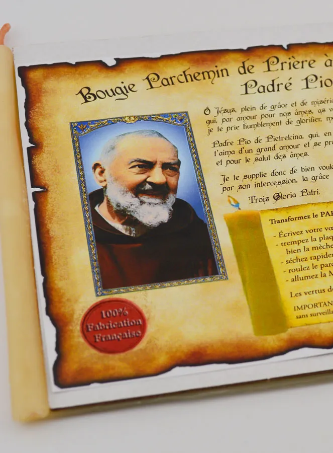 Kaars Gebeds-Perkament met Wierookwas - Pater Pio (pic 3)