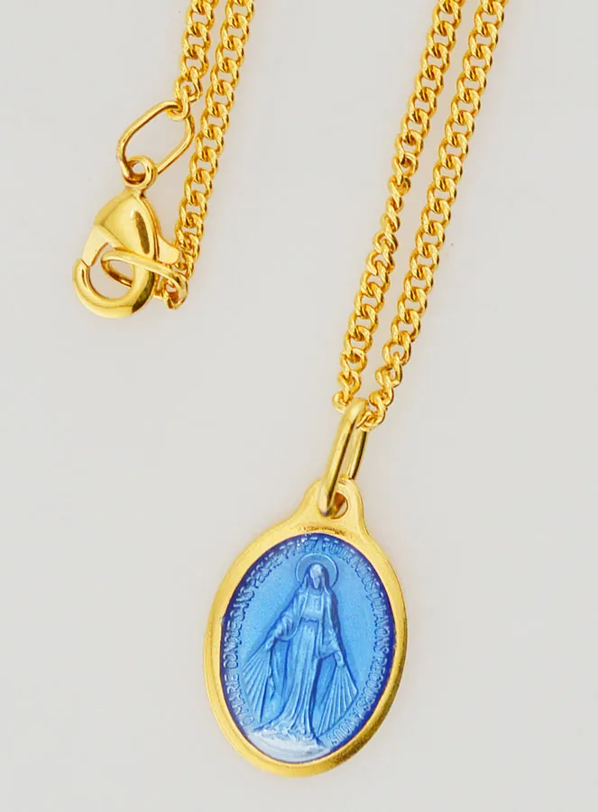 Blauwe Wonderdadige Medaille met Halsketting 45cm (pic 4)