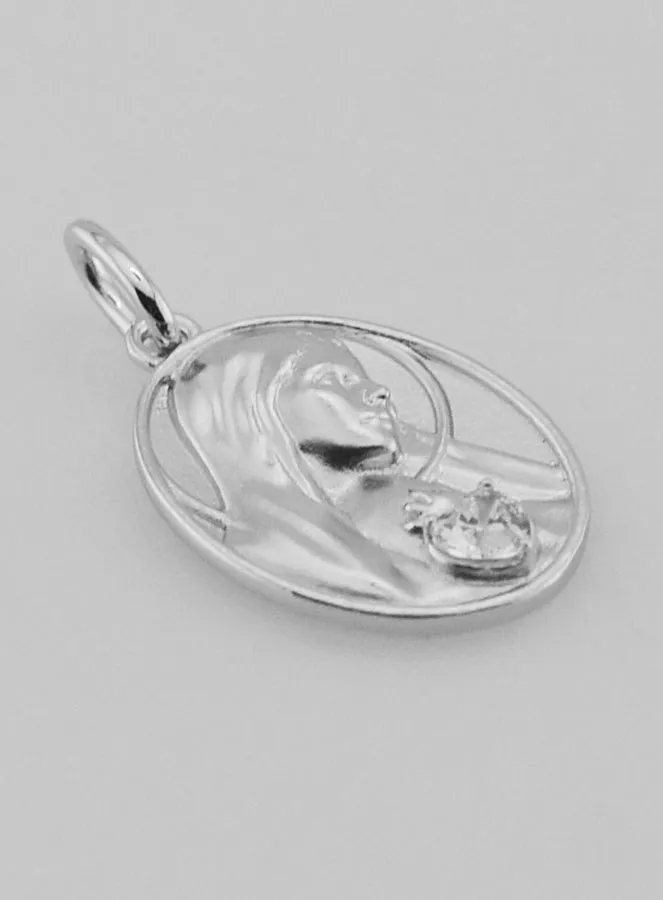 Zilveren Hanger met Zirkonia Heilig Hart van Maria - 19 mm (pic 3)