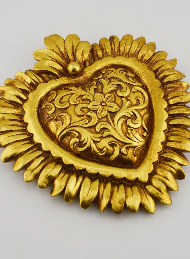 Ex Voto Wand Decoratie Bloemen Hart - 16cm (pic 3)