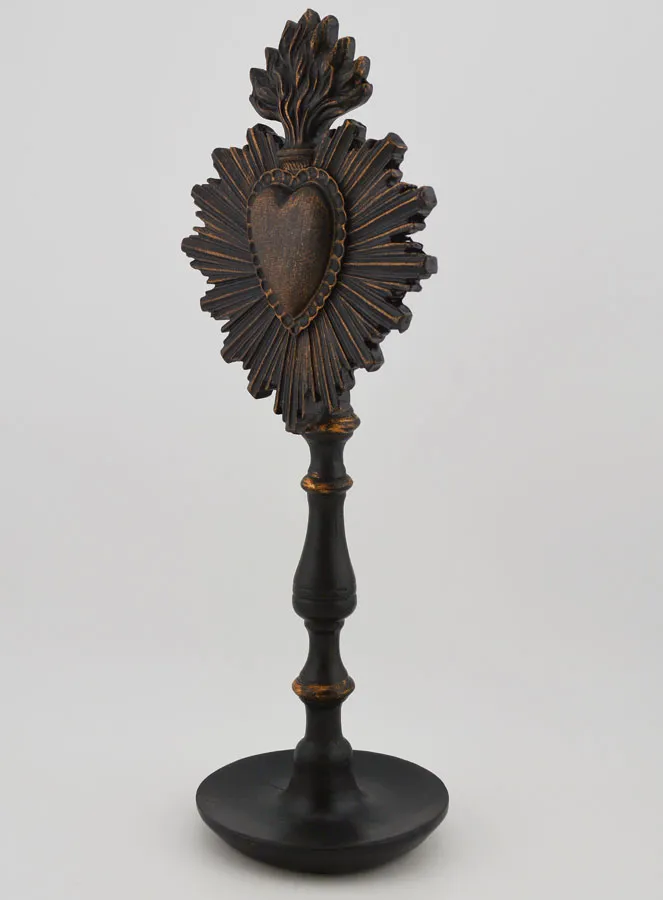 Ex Voto op Voet Zwart en Brons - 23cm (pic 2)