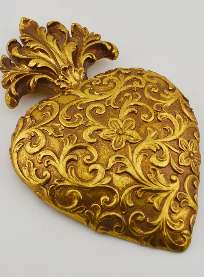 Ex Voto Muurdecoratie Hart met Bloemen - 18cm (pic 3)