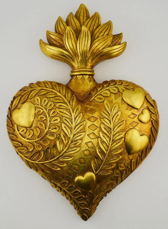 Ex Voto Muurdecoratie Versierd Hart - 28cm (pic 1)