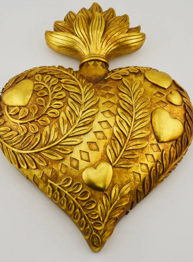 Ex Voto Muurdecoratie Versierd Hart - 28cm (pic 2)