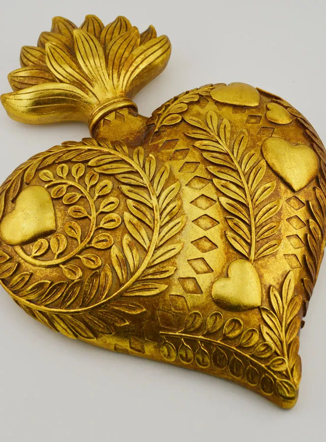 Ex Voto Muurdecoratie Versierd Hart - 28cm (pic 3)
