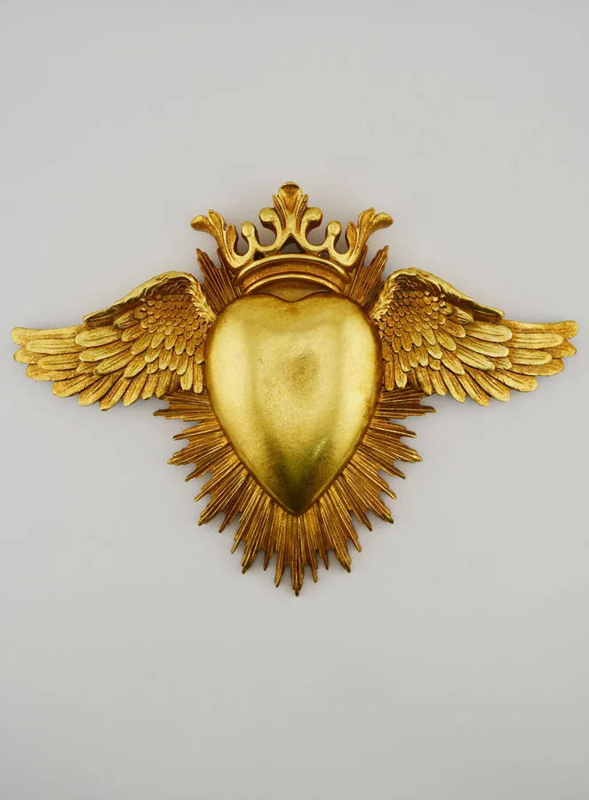Ex Voto Muurdecoratie Hart met Vleugels - 24cm (pic 1)