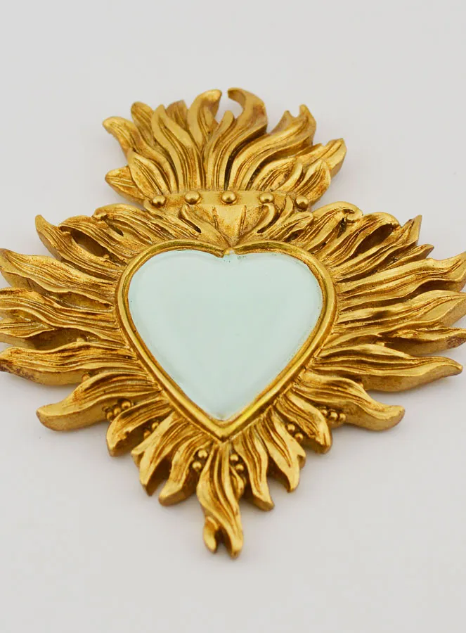 Ex Voto Wanddecoratie Goud en Amandel Groen - 12cm (pic 2)