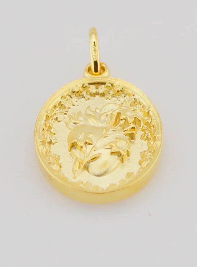 Vergulde Hanger Heilig Hart van Sint Jozef - 19 mm (pic 2)