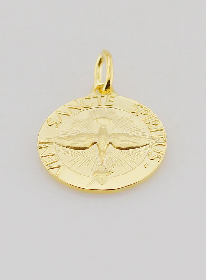 Vergulde Medaille Heilige Geest en Loflied - 18mm (pic 2)