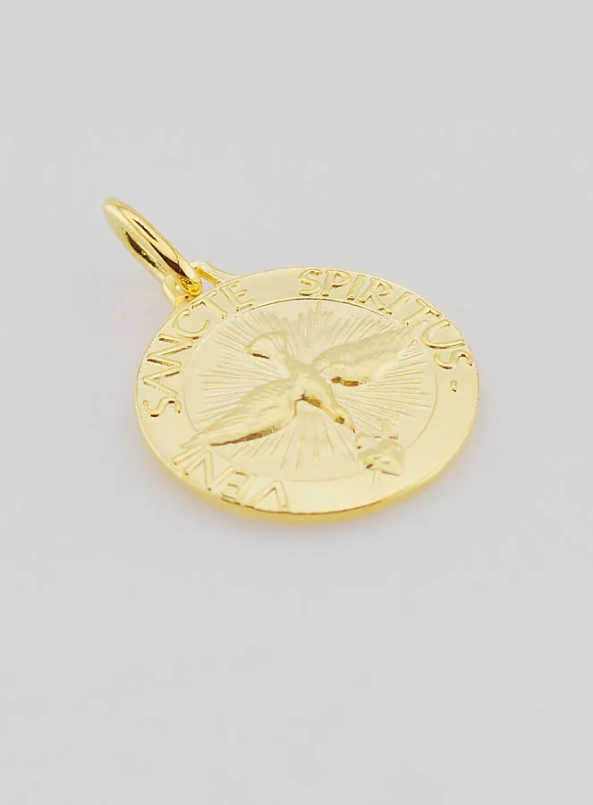 Vergulde Medaille Heilige Geest en Loflied - 18mm (pic 3)