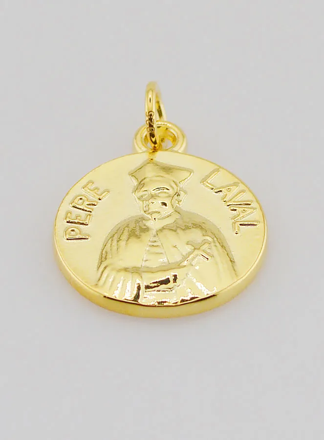 Vergulde Medaille Pater Laval - 18mm (pic 2)