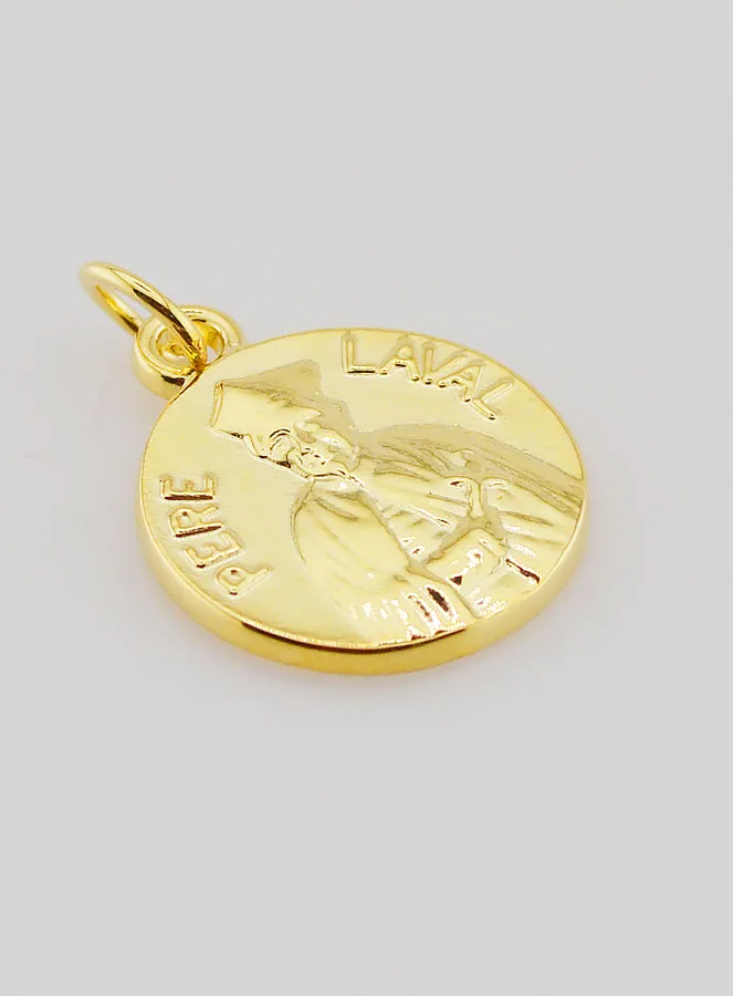 Vergulde Medaille Pater Laval - 18mm (pic 3)
