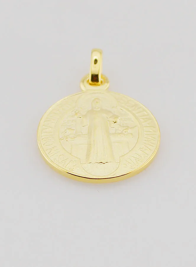 Vergulde Medaille van Heilige Benedictus - 16mm (pic 2)