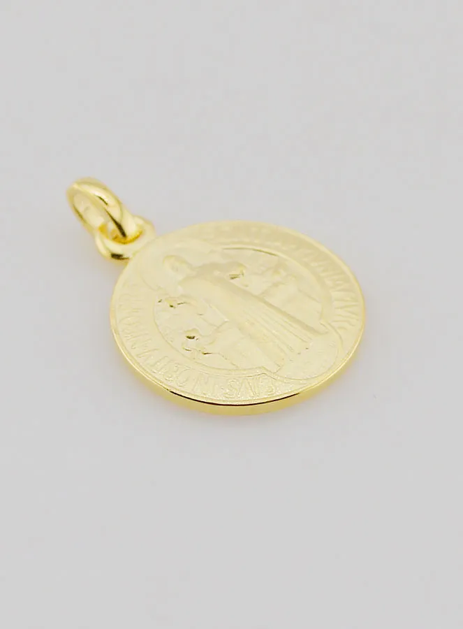 Vergulde Medaille van Heilige Benedictus - 16mm (pic 3)