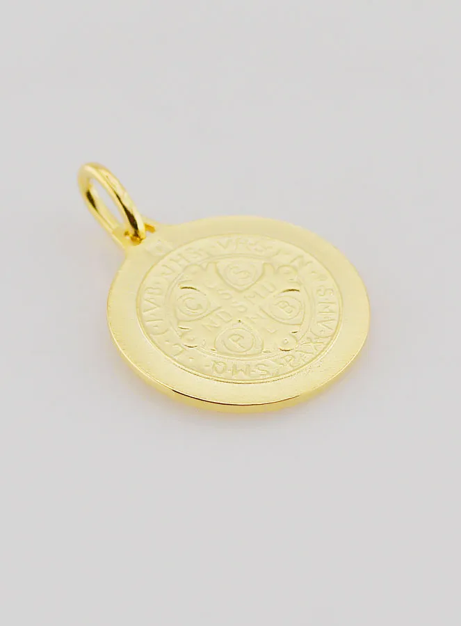 Vergulde Medaille van Sint Benedictus met Rand - 18mm (pic 4)