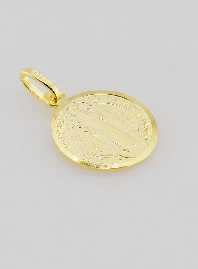 Vergulde Medaille Heilige Benedictus - 14mm (pic 3)